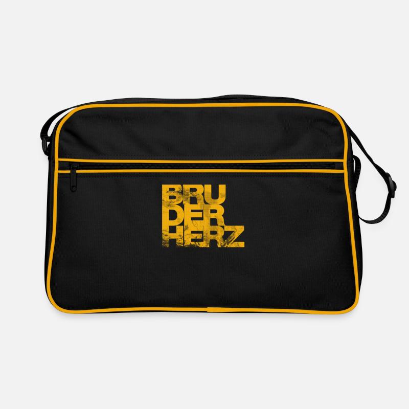 Bruderherz Bester Bruder der Welt Geschenkidee - Retro Tasche - Schwarz/Gold