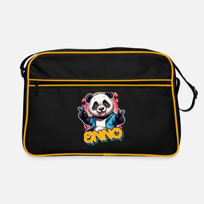 ENNO - Handsome boy name with cool panda Retro Bag