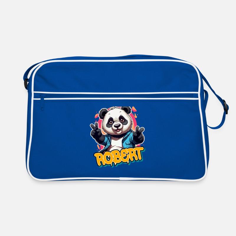 ROBERT - Handsome Boy Name with Cool Panda Retro Bag