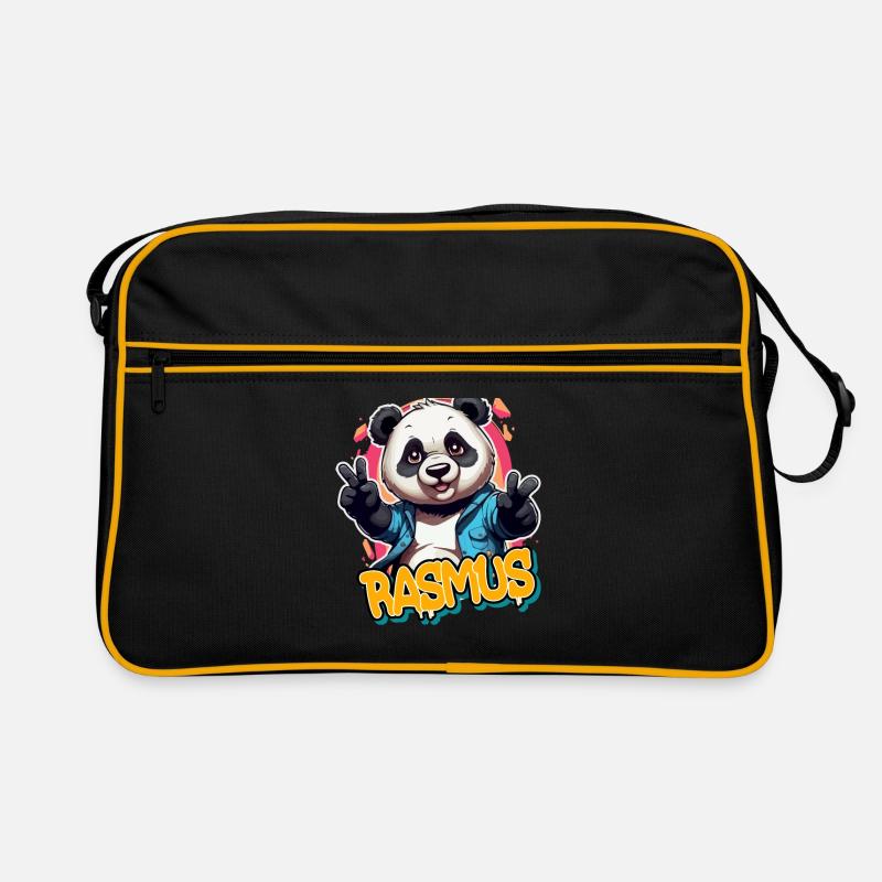 RASMUS - Beau prénom de garçon avec un panda cool Sac Retro