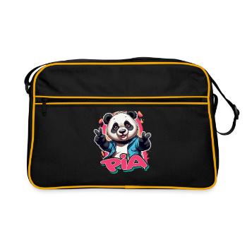 PIA - Beautiful Girl Name with Cool Panda - Retro Bag - black/gold - Front