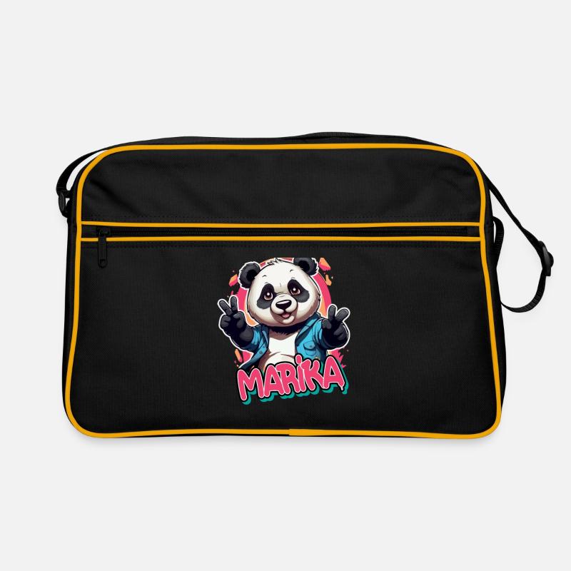 MARIKA - Beau nom de fille avec panda cool Sac Retro