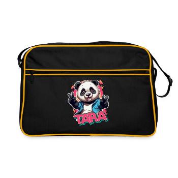 TARA - Beau nom de fille avec Panda cool - Sac Retro - noir/or - Devant