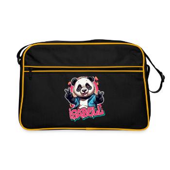 ISABELL - Beautiful Girl Name with Cool Panda - Retro Bag - black/gold - Front