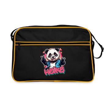 HEIKE - Beau nom de fille avec Panda cool - Sac Retro - noir/or - Devant