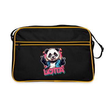 LOTTA - Beau nom de fille avec panda cool - Sac Retro - noir/or - Devant