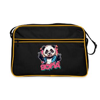 SOFIA - Beau nom de fille avec Cool Panda - Sac Retro - noir/or - Devant