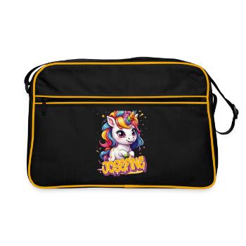 JOSEFINE - Beautiful girl name with cute unicorn - Retro Bag - black/gold - Front