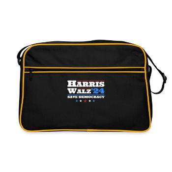 Kamala Harris & Tim Walz 2024 T-shirt classique - Sac Retro - noir/or - Devant