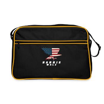 Kamala Harris & Tim Walz 2024 US EAGLE Chemise - Sac Retro - noir/or - Devant