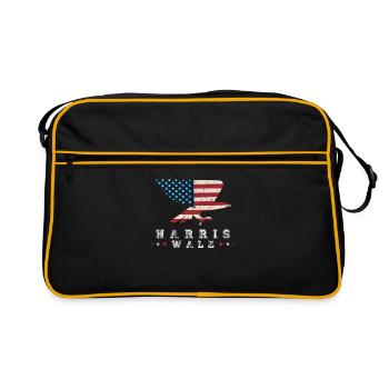 Kamala Harris & Tim Walz 2024 US EAGLE Chemise - Sac Retro - noir/or - Devant