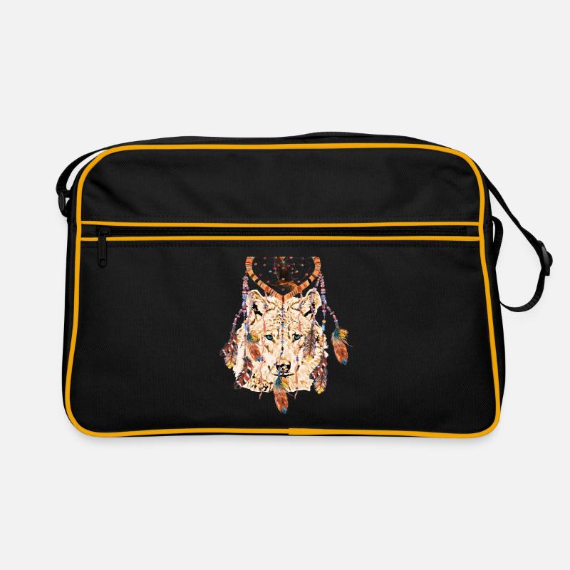 Wolf Dream Catcher Falcon - blue eyes Retro Bag