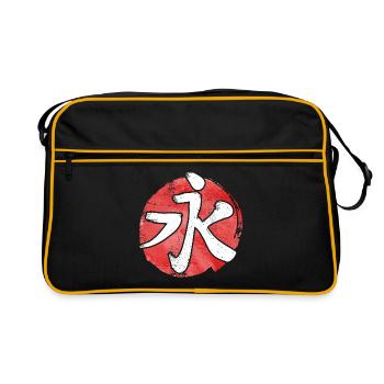 Kanji Eternity - caractère japonais - Sac Retro - noir/or - Devant