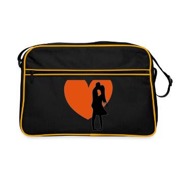 Des amoureux dans un seul cœur - Sac Retro - noir/or - Devant