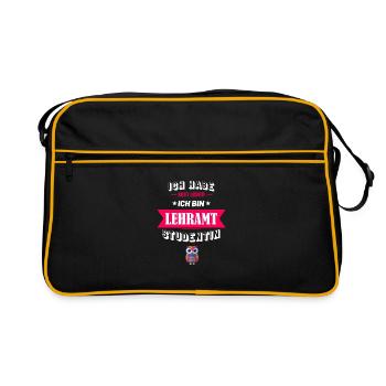 Ich habe kein Leben ich bin Lehramt Studentin - Retro Tasche - Schwarz/Gold - Vorne