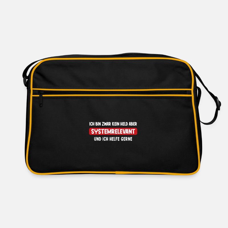 Ich bin kein Held aber Systemrelevant Spruch Retro Tasche