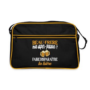 Beau-frère disparaître la bière t-shirt humour - Sac Retro - noir/or - Devant