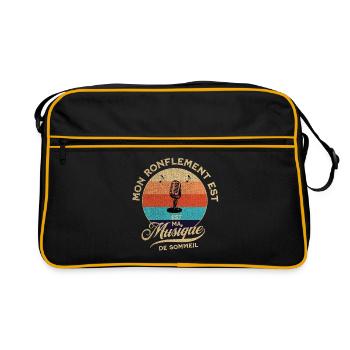 Mon ronflement est ma musique de sommeil t-shirt - Sac Retro - noir/or - Devant