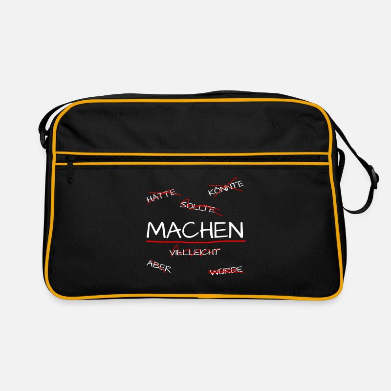 Hätte Könnte Sollte ... MACHEN Motivation Ehrgeiz Retro Tasche