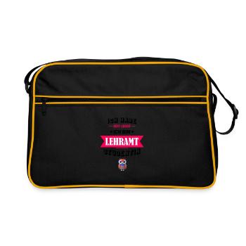 Ich habe kein Leben ich bin Lehramt Studentin - Retro Tasche - Schwarz/Gold - Vorne