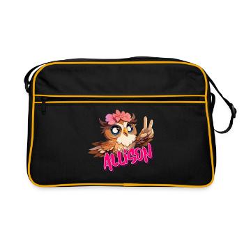 ALLISON - Beau prénom de fille avec un hibou mignon - Sac Retro - noir/or - Devant