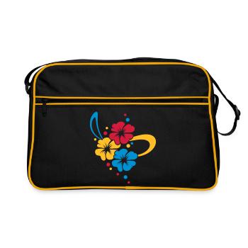 Bouquet de fleurs avec ruban - Sac Retro - noir/or - Devant
