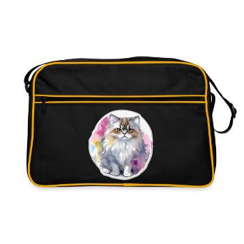 Chat persan - Sac Retro - noir/or - Devant