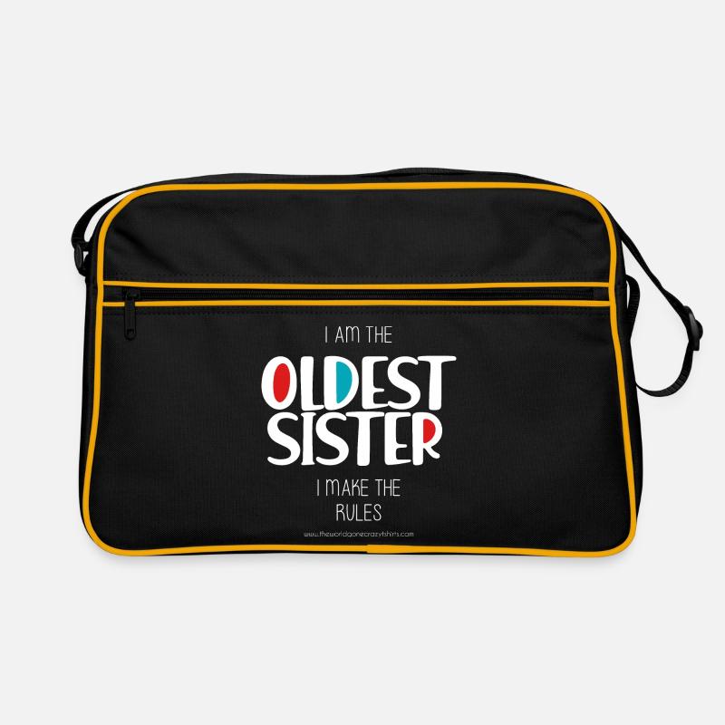 Älteste Schwester - Retro Tasche - Schwarz/Gold