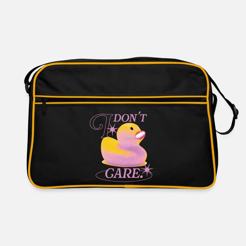 I Don’t Care Duck - Retro Tasche - Schwarz/Gold