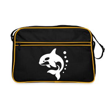 L’art dynamique des dauphins pour les vêtements de sport - Sac Retro - noir/or - Devant