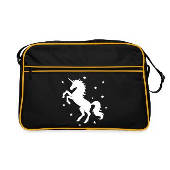 Scène Nocturne Mystique Licorne - Sac Retro - noir/or - Devant