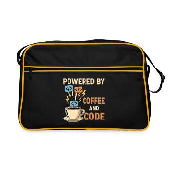 Programmer Coffee Motif Design - Retro Bag - black/gold - Front