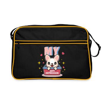 My Antidepressor Dog Animal Lover Gift - Retro Bag - black/gold - Front