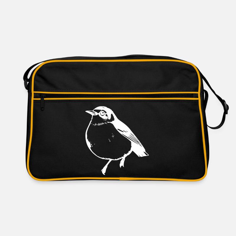 Vogel weiß Retro Tasche