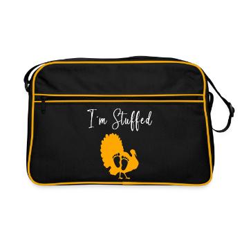 Thanksgiving Gender Reveal Werdende Mutter - Retro Tasche - Schwarz/Gold - Vorne