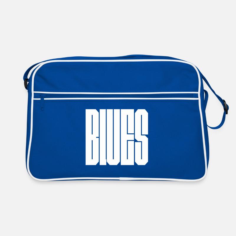 Blaues auffälliges Logo-Design Retro Tasche