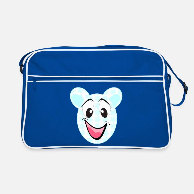 Smiling bear with floral pattern Retro Bag