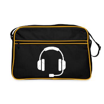 Gaming Headset Gamer Gaming Vector - Retro Bag - black/gold - Front