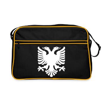 Aigle de Shqipe – Drapeau national double tête d’Albanie - Sac Retro - noir/or - Devant