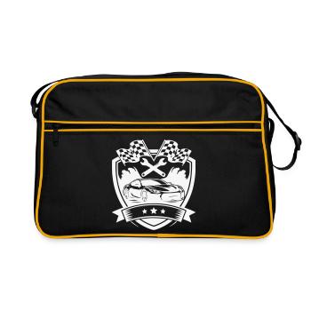 Logo du bouclier de voiture - Sac Retro - noir/or - Devant