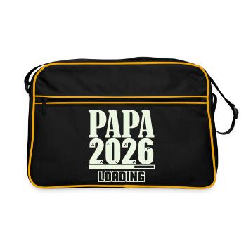 Papa 2026 Loading - Retro Tasche - Schwarz/Gold - Vorne