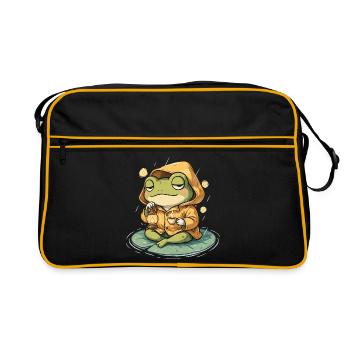 Grenouille en imperméable - Sac Retro - noir/or - Devant