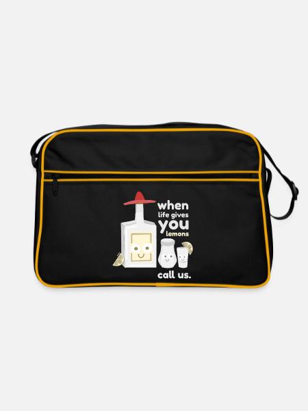 tequilla trio. drôlig. - Retro Tasche - Schwarz/Gold