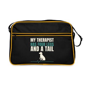 My Therapist Has Four Legs And A Tail - Retro Bag - black/gold - Front
