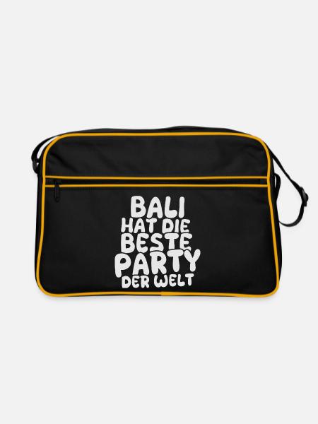 Bali als Feiern - Retro Tasche - Schwarz/Gold