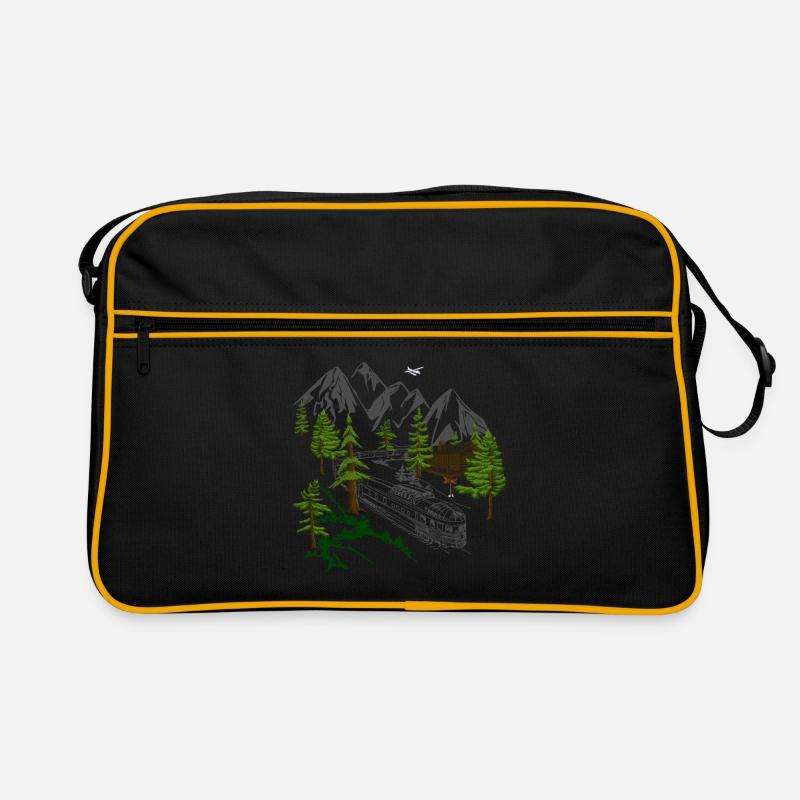 Train Railway Mountains Retro Bag