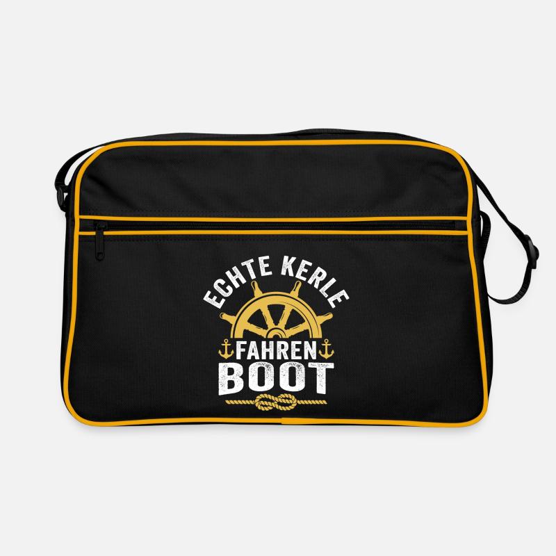 echte kerle fahren boot Retro Tasche