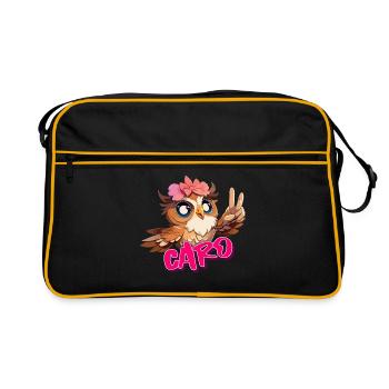 CARO - Beau nom de fille avec hibou mignon - Sac Retro - noir/or - Devant