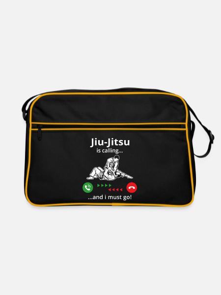 Jiu Jitsu Is Calling and I Must Go - Retro Bag - black/gold - Front