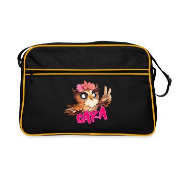 CARA - Beau nom de fille avec hibou mignon - Sac Retro - noir/or - Devant